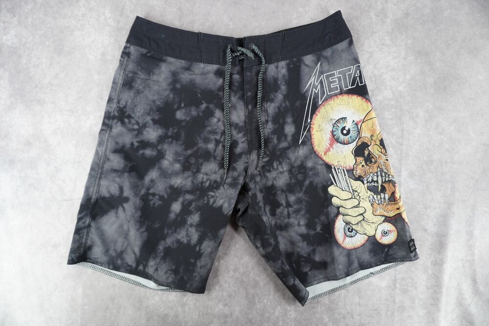 Billabong x Metallica The Shortest Straw Boardshorts 29 Pushead Skull Tie Dye